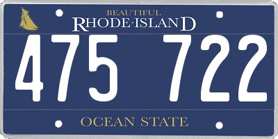 RI license plate 475722