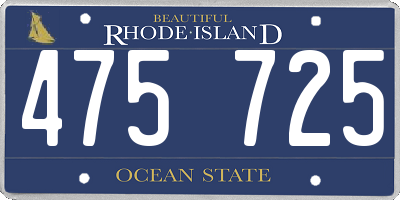 RI license plate 475725