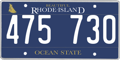 RI license plate 475730