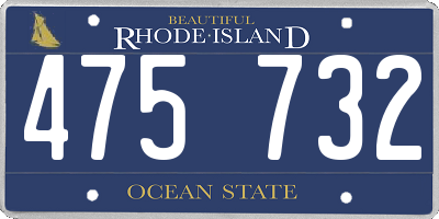 RI license plate 475732
