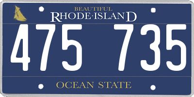 RI license plate 475735