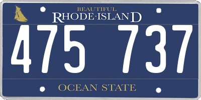 RI license plate 475737