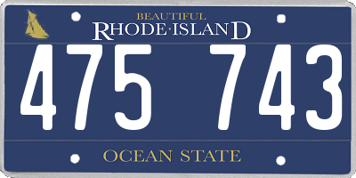 RI license plate 475743