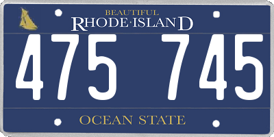 RI license plate 475745