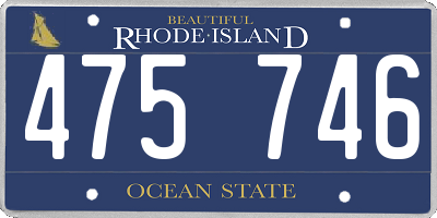 RI license plate 475746