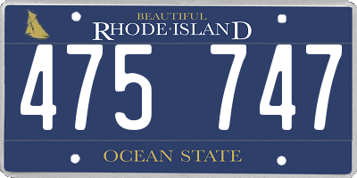 RI license plate 475747