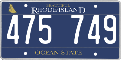 RI license plate 475749