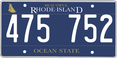 RI license plate 475752
