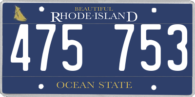 RI license plate 475753
