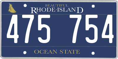 RI license plate 475754
