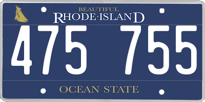RI license plate 475755