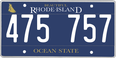 RI license plate 475757