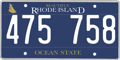 RI license plate 475758
