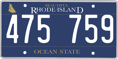 RI license plate 475759