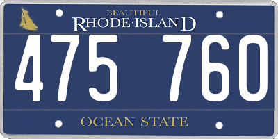 RI license plate 475760