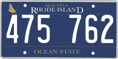 RI license plate 475762