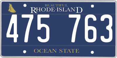 RI license plate 475763