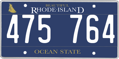 RI license plate 475764