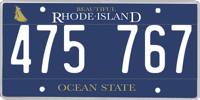 RI license plate 475767