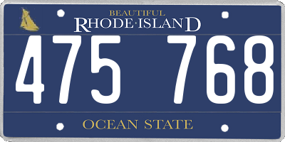 RI license plate 475768