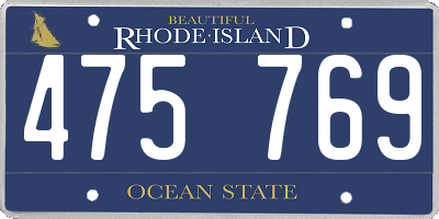 RI license plate 475769