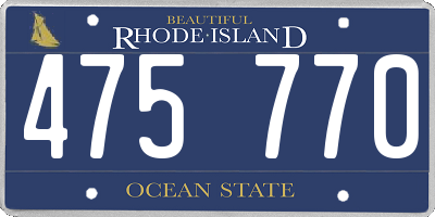 RI license plate 475770