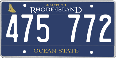 RI license plate 475772