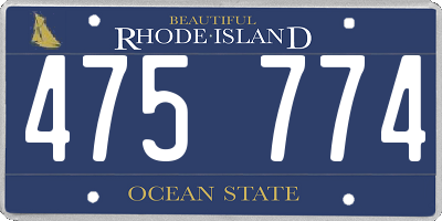 RI license plate 475774