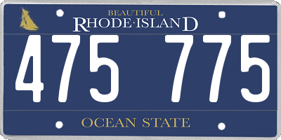 RI license plate 475775