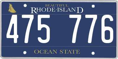 RI license plate 475776