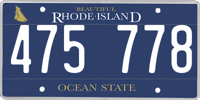 RI license plate 475778