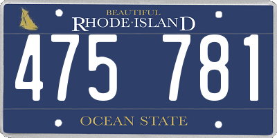 RI license plate 475781