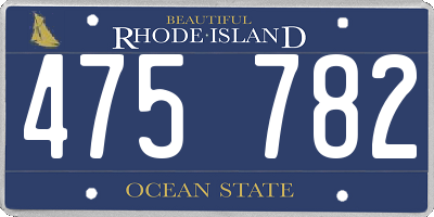 RI license plate 475782