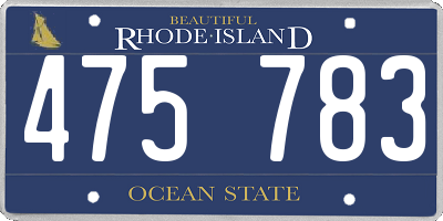RI license plate 475783