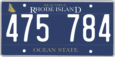 RI license plate 475784