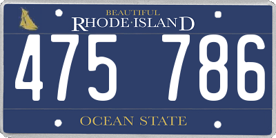 RI license plate 475786