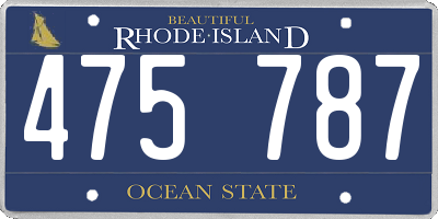 RI license plate 475787