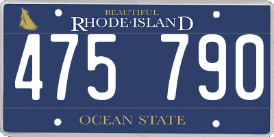 RI license plate 475790