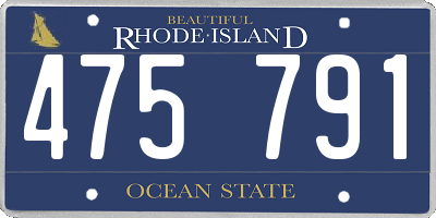 RI license plate 475791