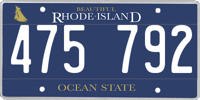 RI license plate 475792