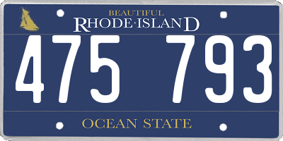 RI license plate 475793