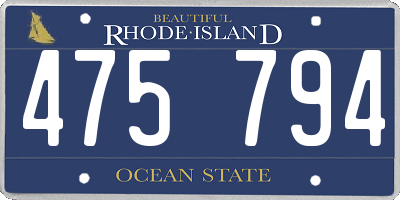 RI license plate 475794