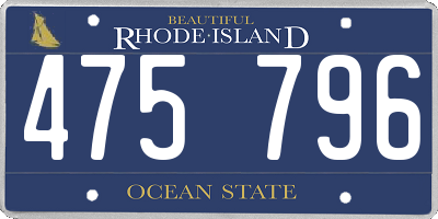 RI license plate 475796
