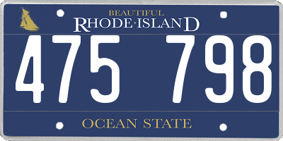 RI license plate 475798