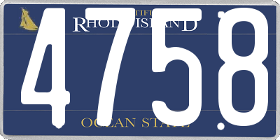 RI license plate 4758