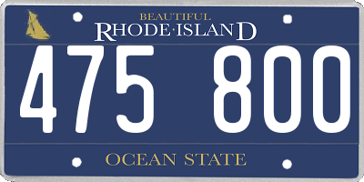 RI license plate 475800