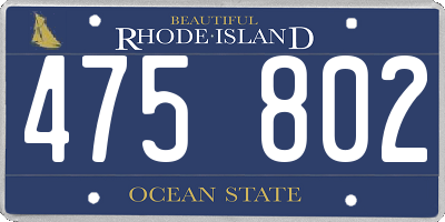 RI license plate 475802