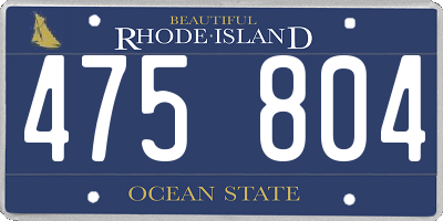RI license plate 475804