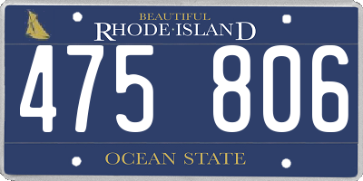 RI license plate 475806