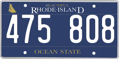 RI license plate 475808